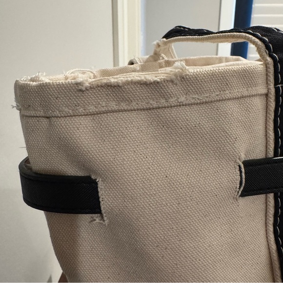 Boatkin style distressed canvas bag tote Black/ Ivory - Picture 4 of 10